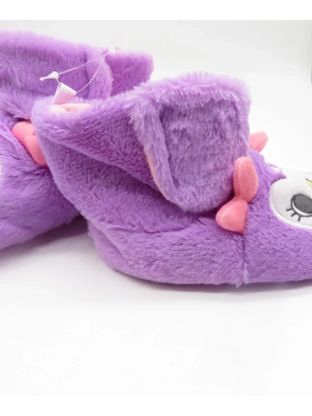 Carters Girls Purple Owl Plush Slippers Large 9-10 NEW